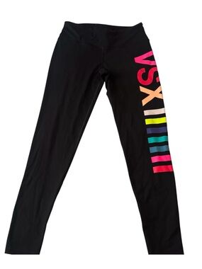 Victoria's Secret VSX Black Leggings with Logo - Small
